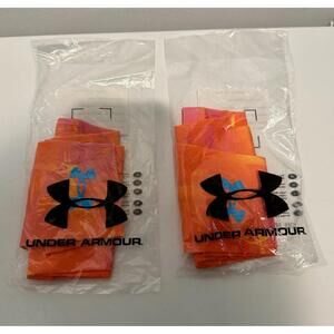 2 Under Armor Orange Arm Sleeves, Size L/XL All Sports Keep Muscles Warm Style